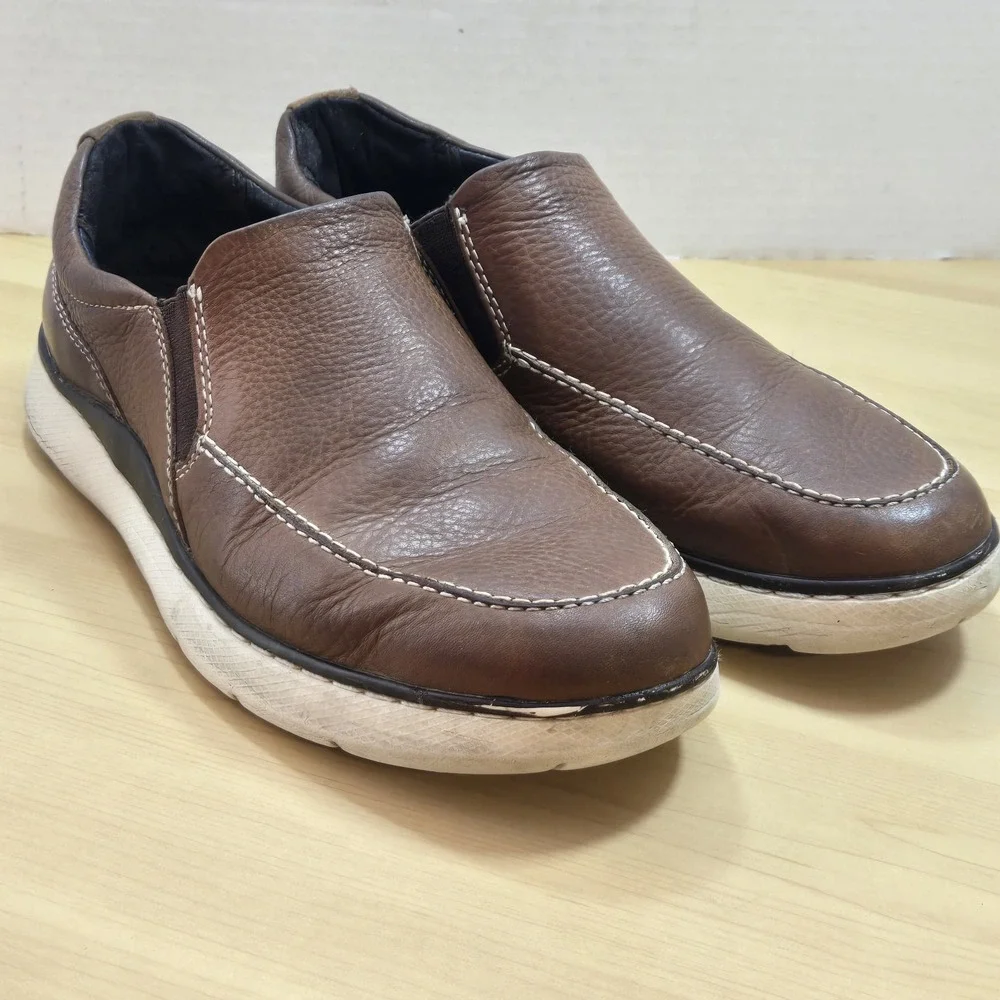 Johnston & Murphy Brown Leather Slip On Loafers Men's 8M Comfort Casual Shoe